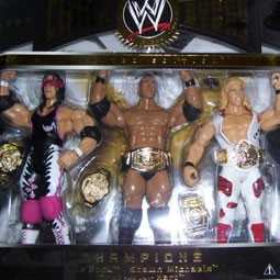 Bret Hart/The Rock/Shawn Michaels Classic Superstas 3 Pack w/5 Belts 